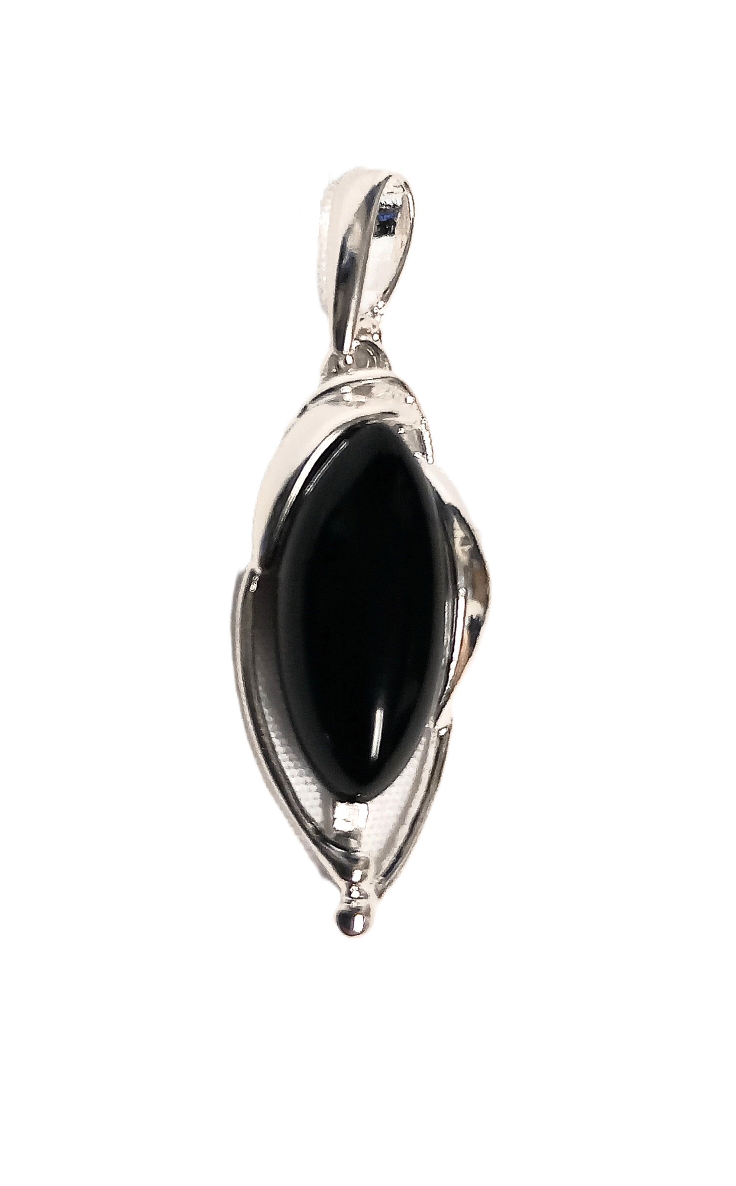925 Silver Whitby Jet Pendant Necklace - Image 3