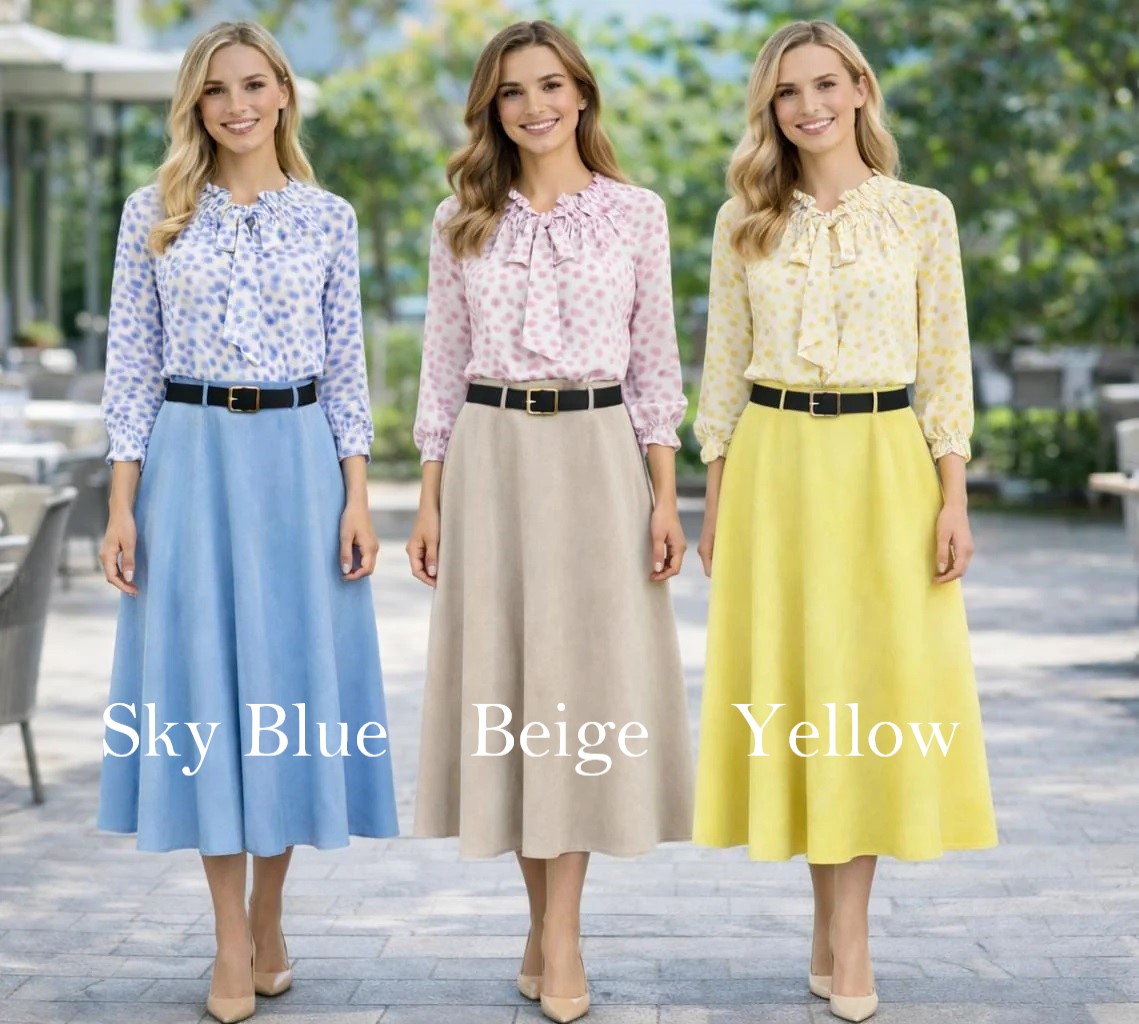 Plain Suedette A-line Skirt