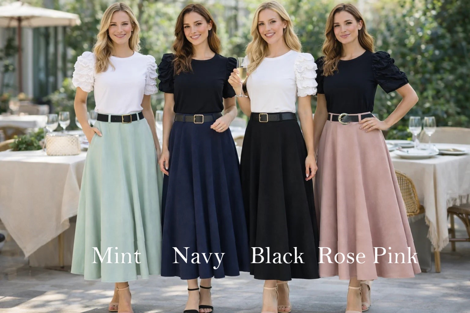 Plain Suedette A-line Skirt - Image 3