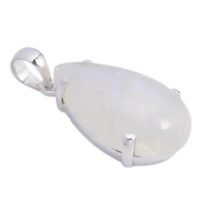 925 Silver Pear Rainbow Moonstone Necklace