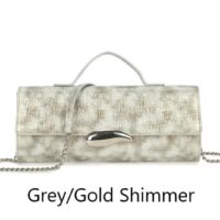 Long Reptile Top Handle Clutch Bag