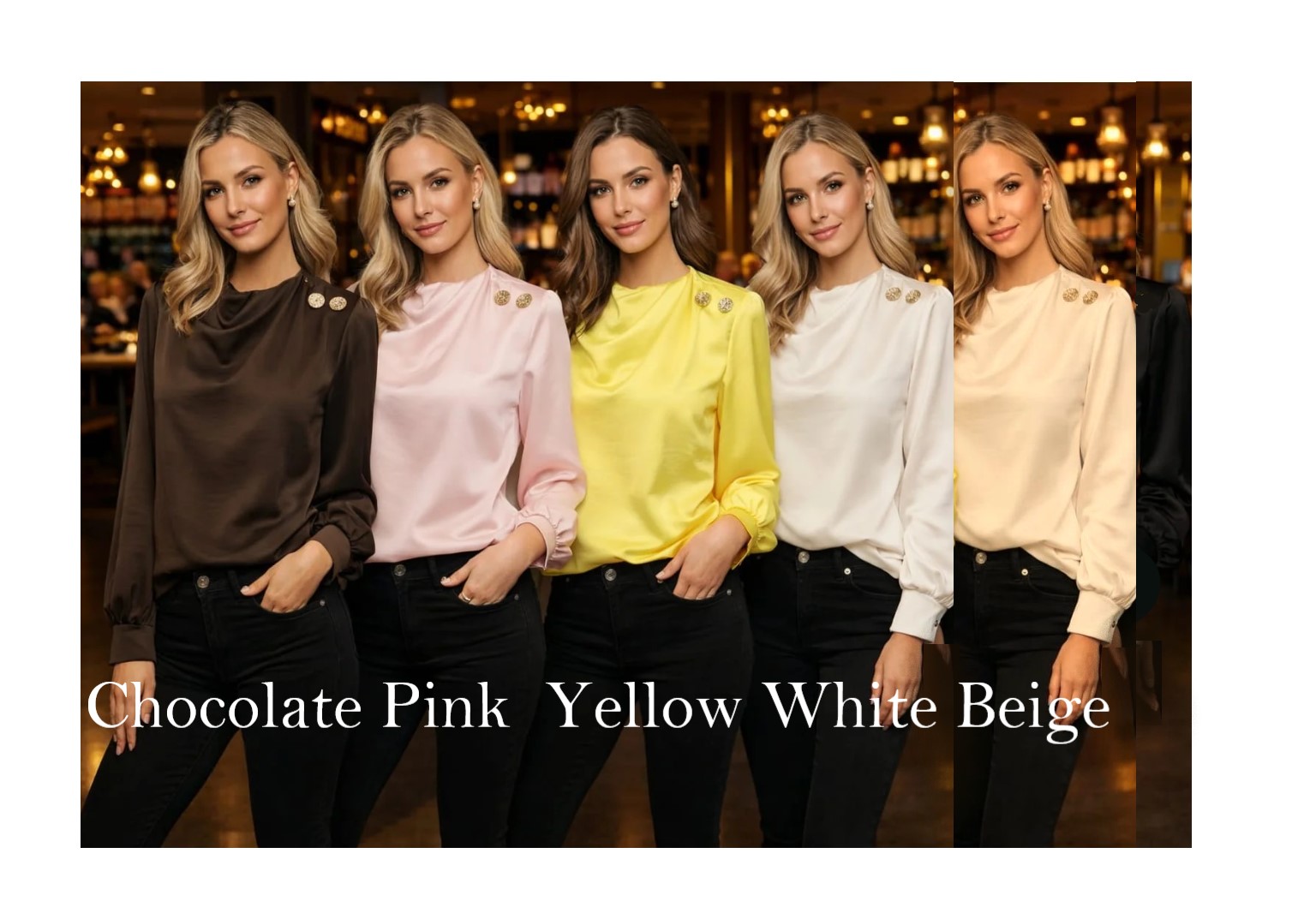 Sateen Gold Stud Blouse