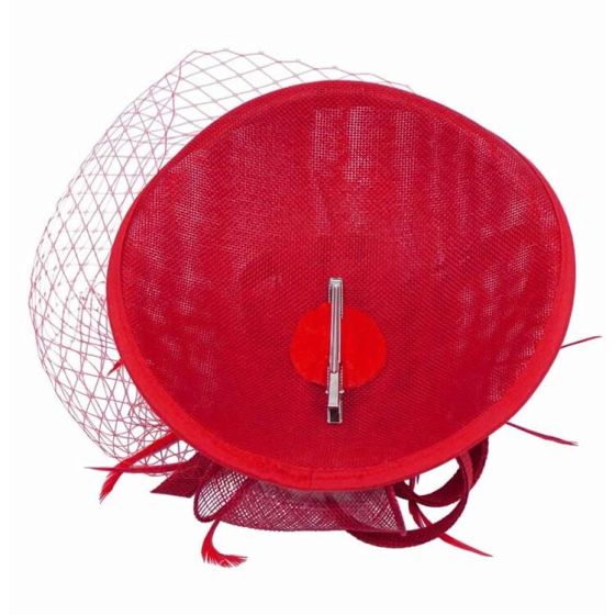 Navy Blue Sinamay Feather and Net Hatinator - Image 4
