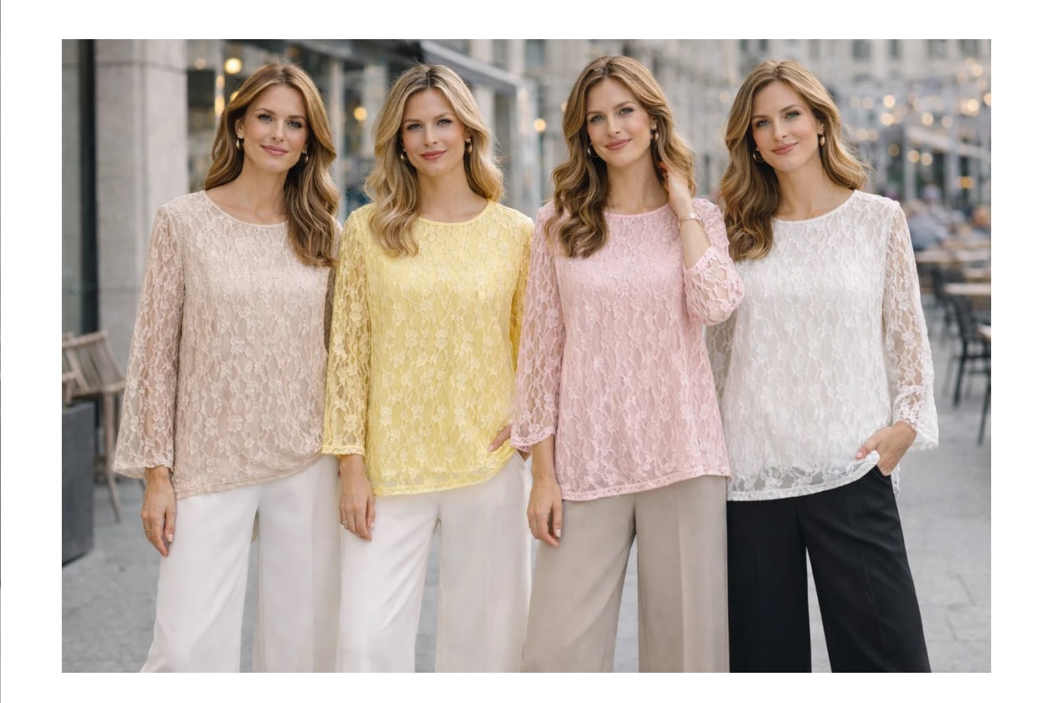 Lace Embroidery Crochet Crew Neck Blouse
