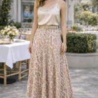 Leopard Print Suedette A-line Skirts