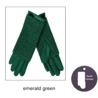 Sparkled Ribbed Knit 3 in 1 Suedette Gloves